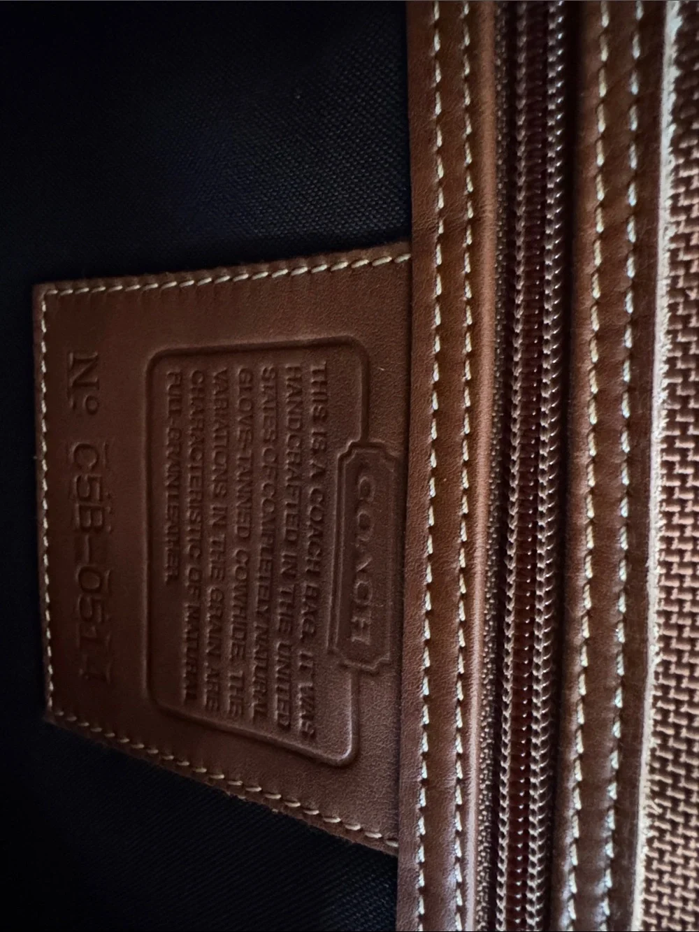 Coach Saddle Brown Leather Briefcase with Brass Hardware